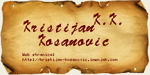 Kristijan Kosanović vizit kartica